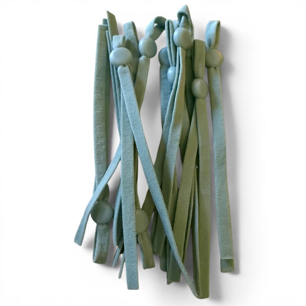 Sage Green Elastic Adjustable Pull Tab Crafting Masks Sewing Lot Of 12